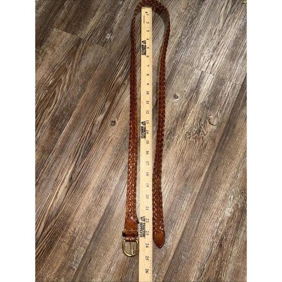 Brighton Vintage Y2K Equestrian Western Solid Brass Braided Leather Belt 42 - Picture 12 of 12